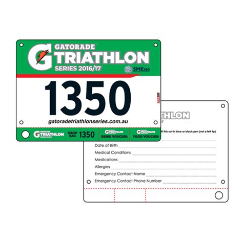 triathlon bib tags